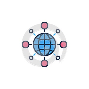 Globe and Circles Around vector concept colored icon