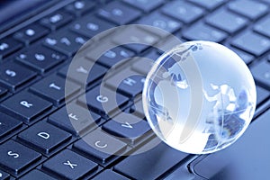 Globe On Computer Keyboard
