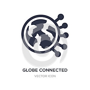 globe connected circuit icon on white background. Simple element illustration from Technology concept