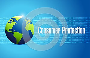 globe consumer protection sign illustration