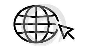 Globe with Cursor, Global Internet Access Website, vector design Generative AI