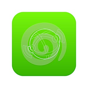 Globe database icon green vector