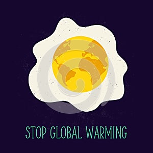 Globe with desolated surface. Global warming problem concept image