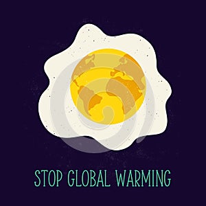 Globe with desolated surface. Global warming problem concept image photo