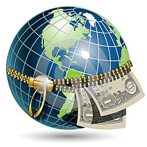 Globe with dollar