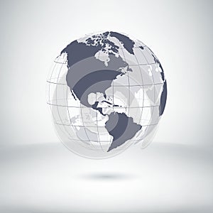 Globe earth icon Vector 3d illustration