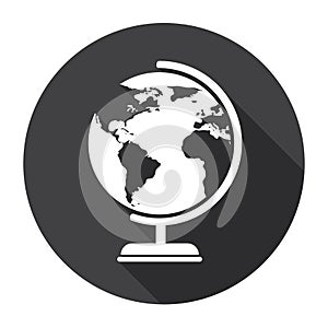 Globe Earth Model Black Web Icon Geography Concept