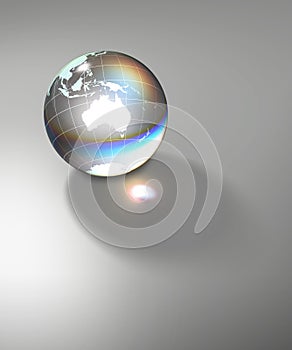 Globe Earth transparent glass planet