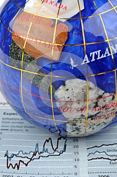 Globe and economy graph