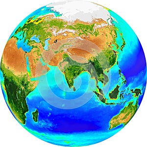Globe eurasia photo