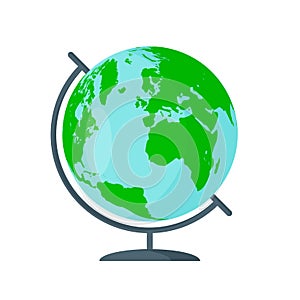 Globe flat icon on a white background. Vector illustration