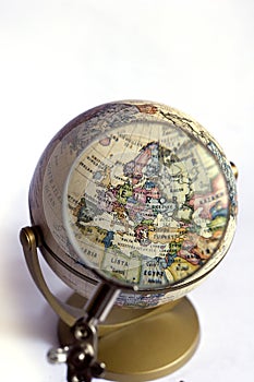 Globe focus on Europe