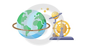 Globe with Gears Global Innovation Technology Vector, vector design Generative AI