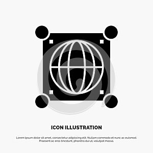 Globe, Global, World, Science solid Glyph Icon vector