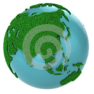 Globe of grass and water, Asia part