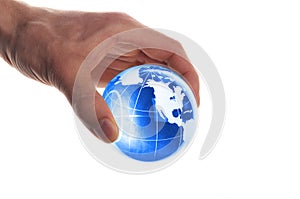Globe in hand