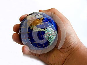 Globe in hand