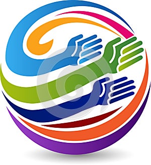 Globe hands logo