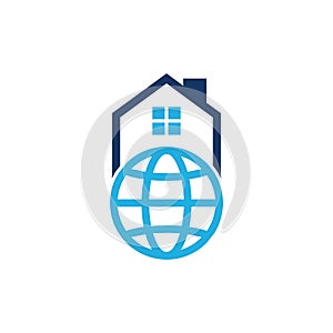 Globe House Logo Icon Design