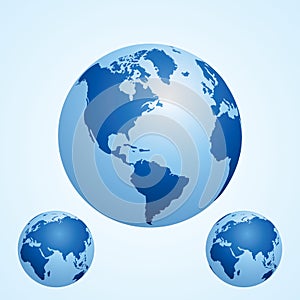 Globe icon with blue background