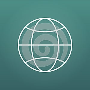 The globe icon with Editable stroke. Globe symbol. Flat Vector illustration isolated on modern background.