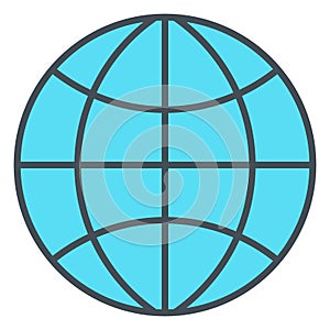 Globe icon. Flat design. Earth vector symbol