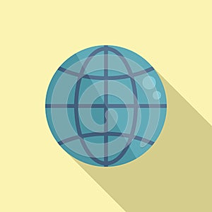 Globe icon flat vector. Computer window