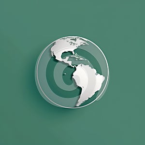Globe icon on green background .
