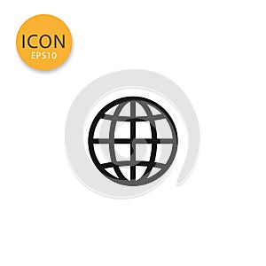 Globe icon isolated flat style.