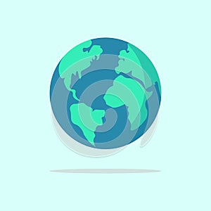 Globe icon, planet earth, world, flat design, vector, illustration