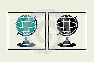 Globe icon. icon related to UI elements. suitable for web site, app, user interfaces,element, printable etc. solid icon style.