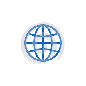 Globe icon vector symbol go to website icon isolated illustration white background
