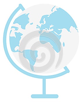 Globe icon. World map school supply. Geography tool