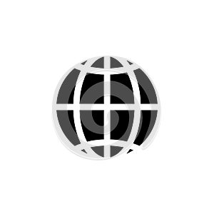 Globe icon. World wide web black silhouette symbol. Planet sign.