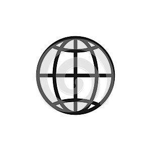 Globe icon. World wide web outline symbol. Planet sign.