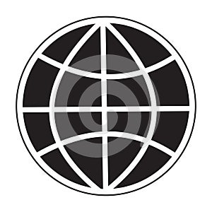 Globe icon world wide web symbol, Internet isolated on white background