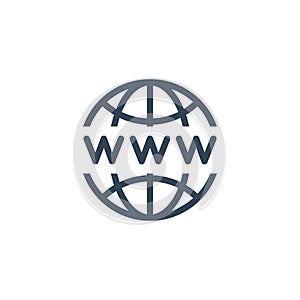 Globe icon. World wide web symbol. Vector illustration