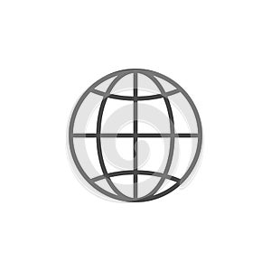 Globe icon. World wide web symbol. Vector illustration isolated