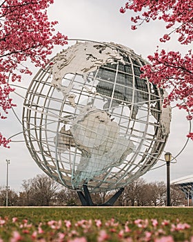 Globe installation in the Flushing Meadows Corona Park in Queens, New York.