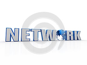 Globe internet connecting. 3d render