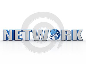 Globe internet connecting. 3d render