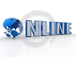 Globe internet connecting. 3d render