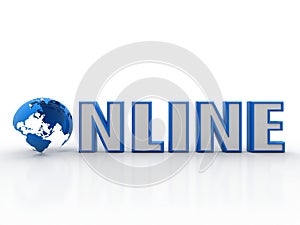 Globe internet connecting. 3d render