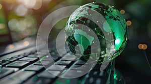 The Globe on Keyboard.AI generated image