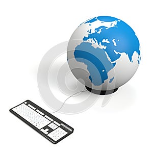 Globe and keyboard