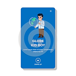 globe kid boy vector