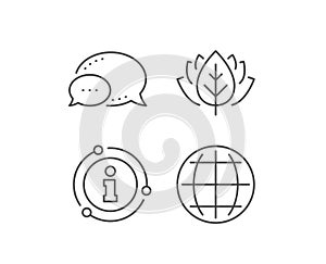 Globe line icon. World or Earth sign. Vector