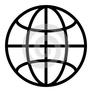 Globe line icon. World vector illustration isolated on white. Web outline style design, designed for web and app. Eps 10.