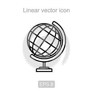 Globe. Linear vector icon.