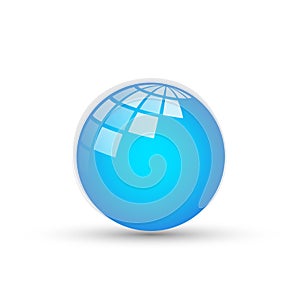Globe logo and report icon in blue wold element icons symbol logo design on white background